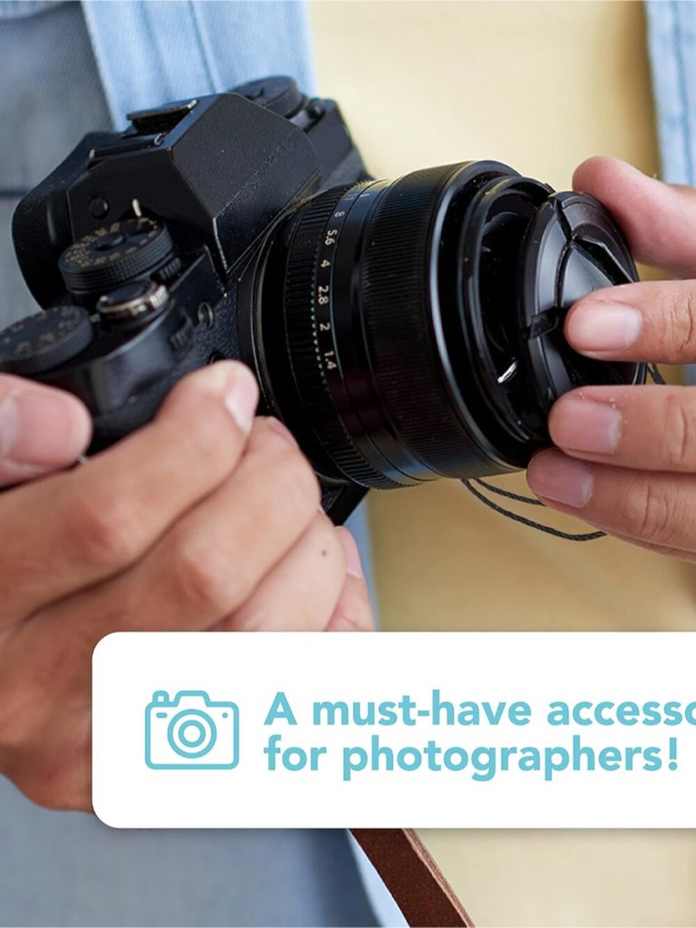 Camera Lens Cap Leash with Elastic String, Compatible with Universal DSLR SLR Ev - Picture 7 of 8